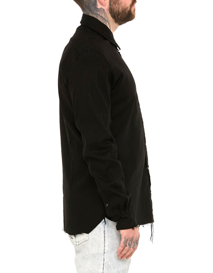 MD75 SNAP FRONT LINEN SHIRT