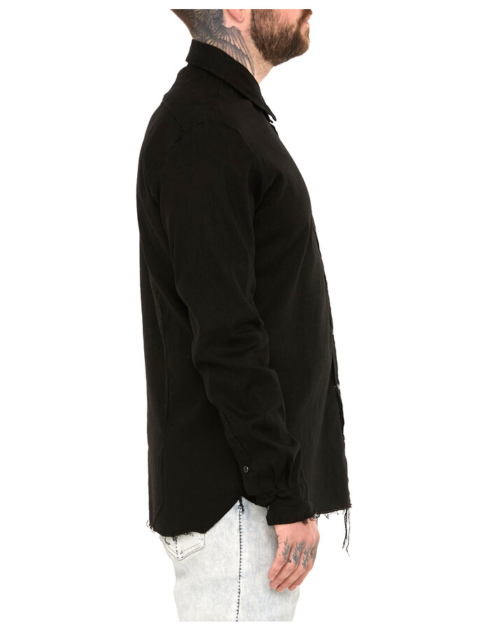 MD75 SNAP FRONT LINEN SHIRT