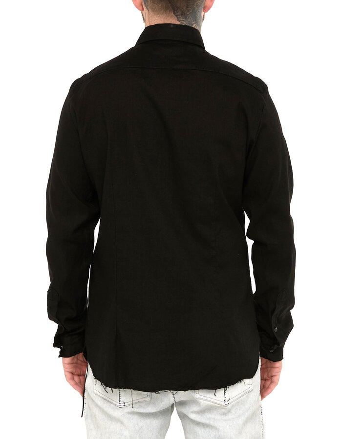 MD75 SNAP FRONT LINEN SHIRT