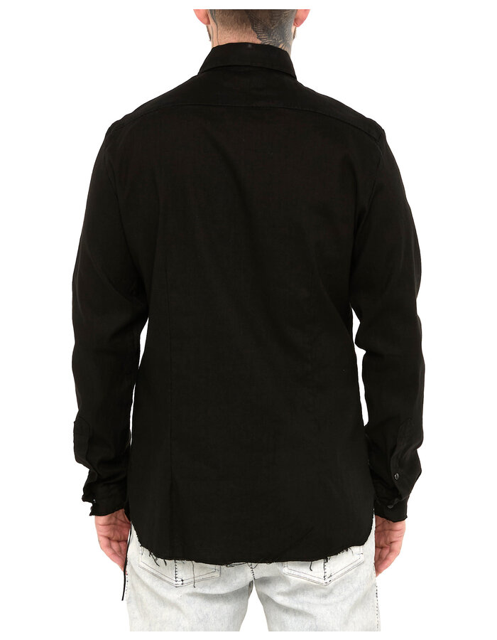 MD75 SNAP FRONT LINEN SHIRT