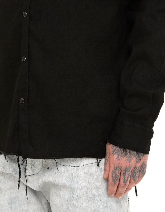 MD75 SNAP FRONT LINEN SHIRT