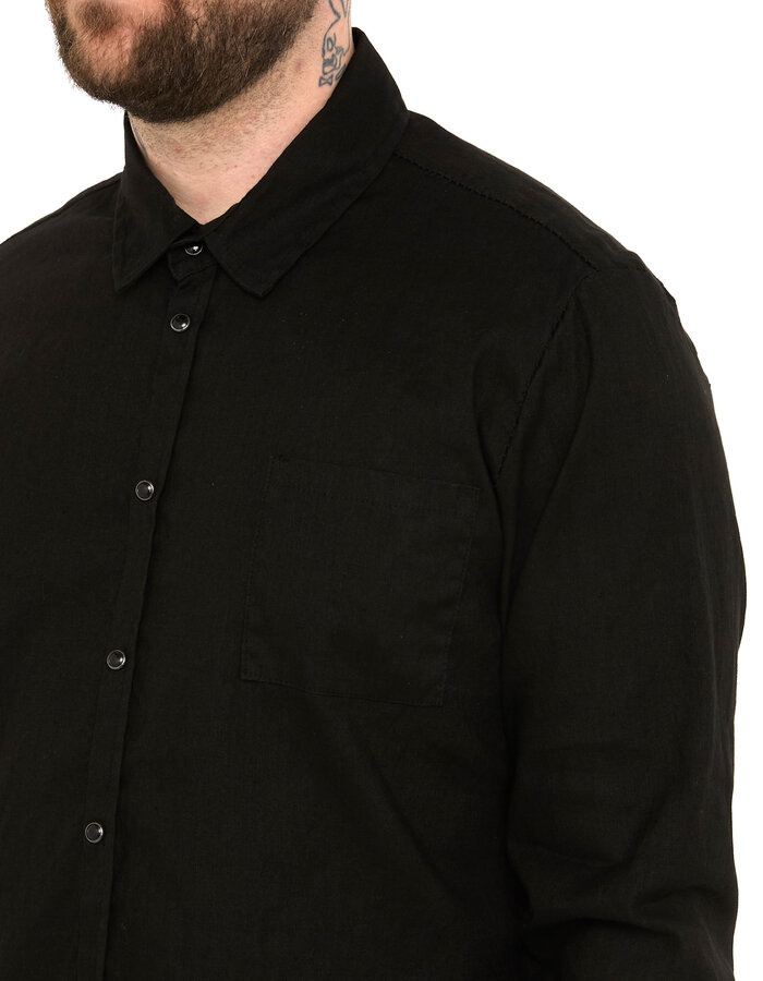 MD75 SNAP FRONT LINEN SHIRT