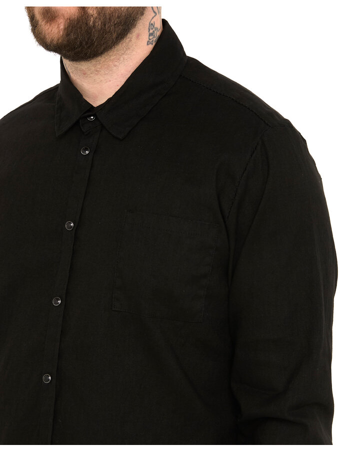 MD75 SNAP FRONT LINEN SHIRT
