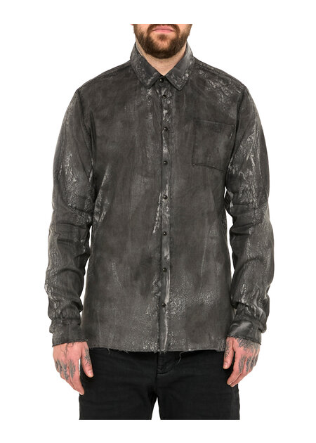 MD75 SALT DYE SNAP FRONT LINEN SHIRT