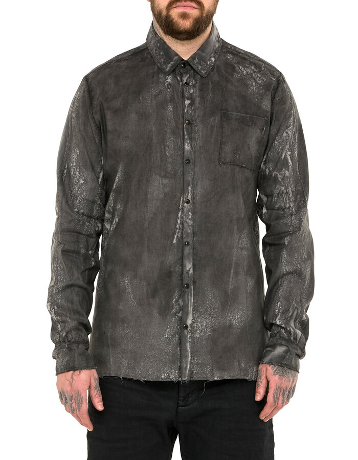 MD75 SALT DYE SNAP FRONT LINEN SHIRT