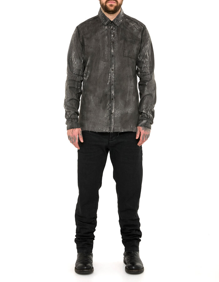 MD75 SALT DYE SNAP FRONT LINEN SHIRT