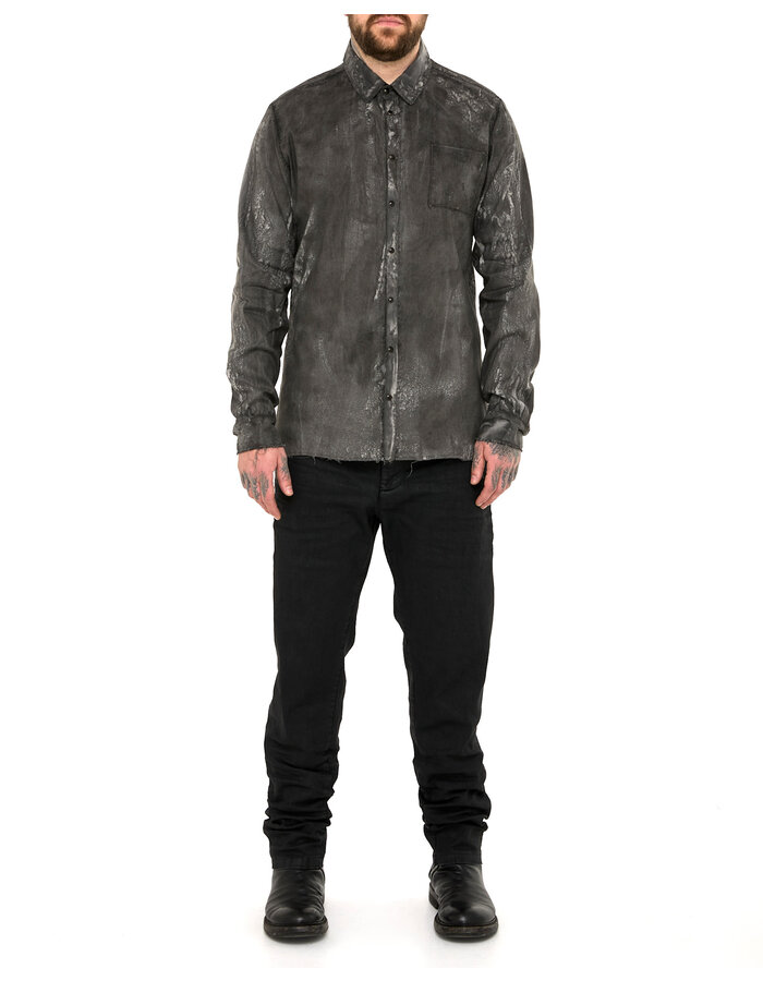 MD75 SALT DYE SNAP FRONT LINEN SHIRT