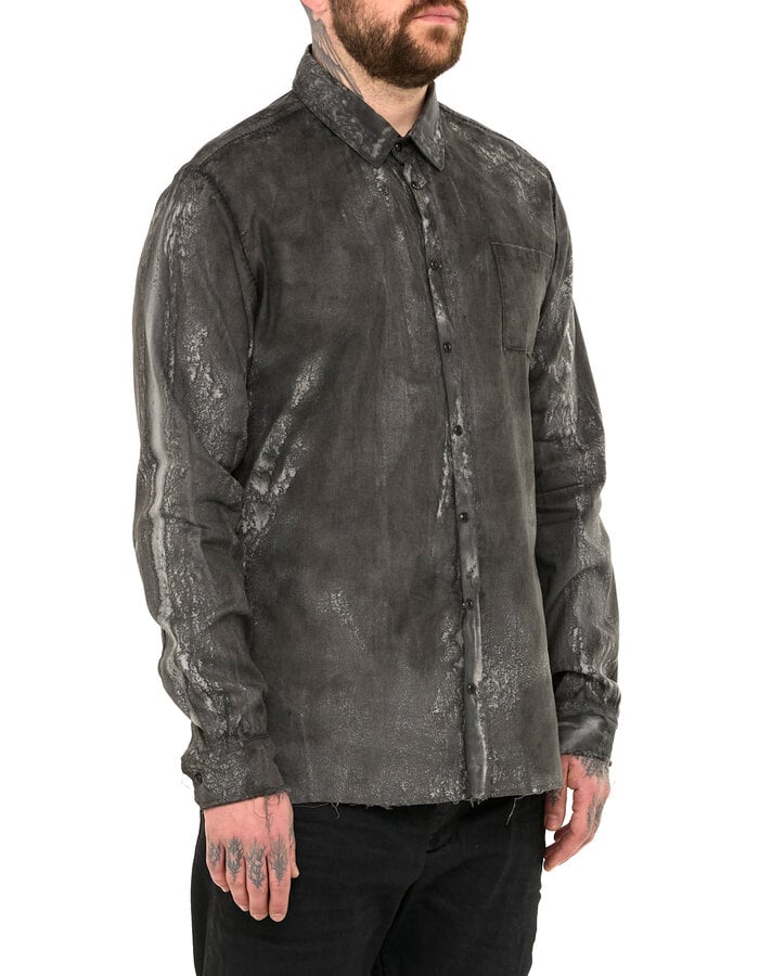 MD75 SALT DYE SNAP FRONT LINEN SHIRT