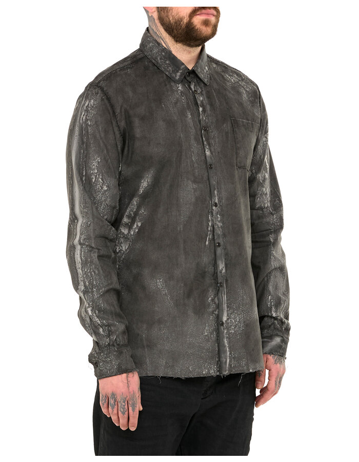 MD75 SALT DYE SNAP FRONT LINEN SHIRT