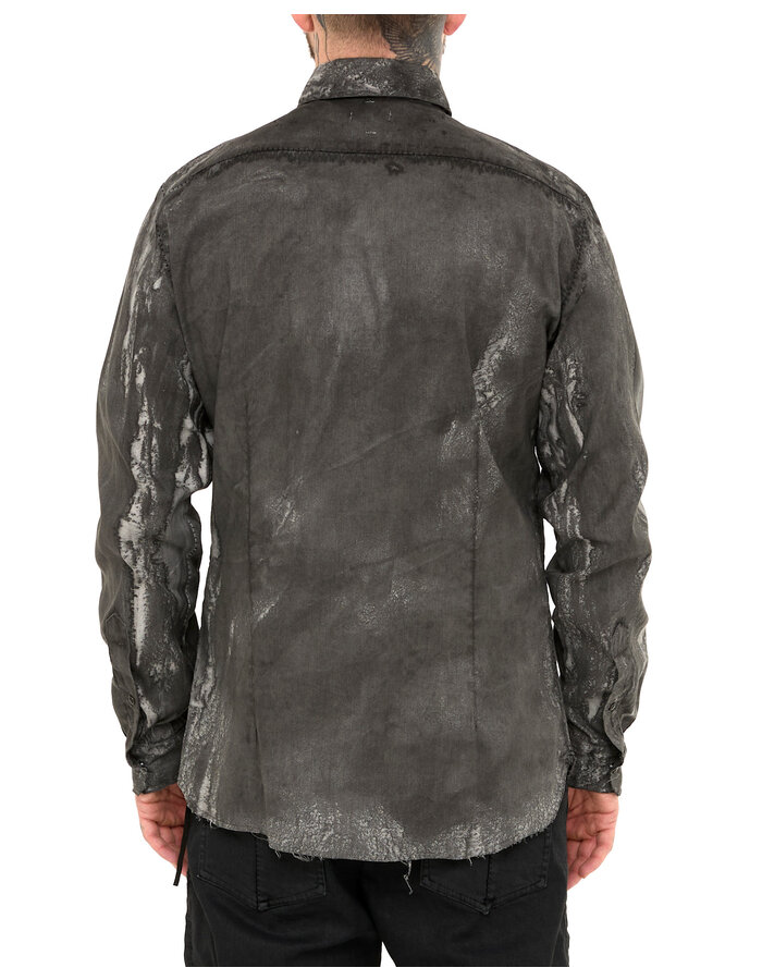 MD75 SALT DYE SNAP FRONT LINEN SHIRT