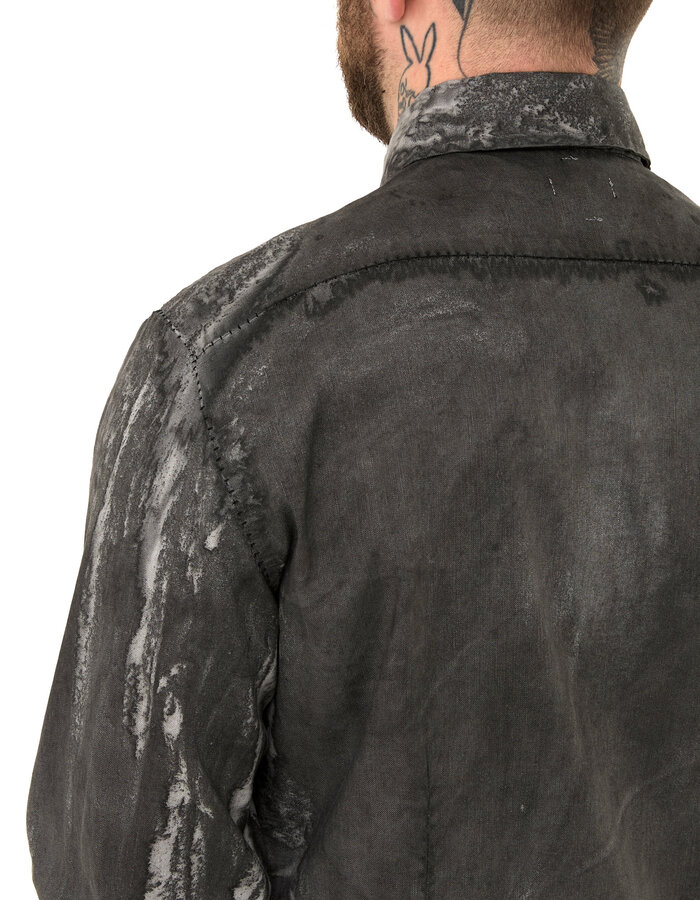 MD75 SALT DYE SNAP FRONT LINEN SHIRT