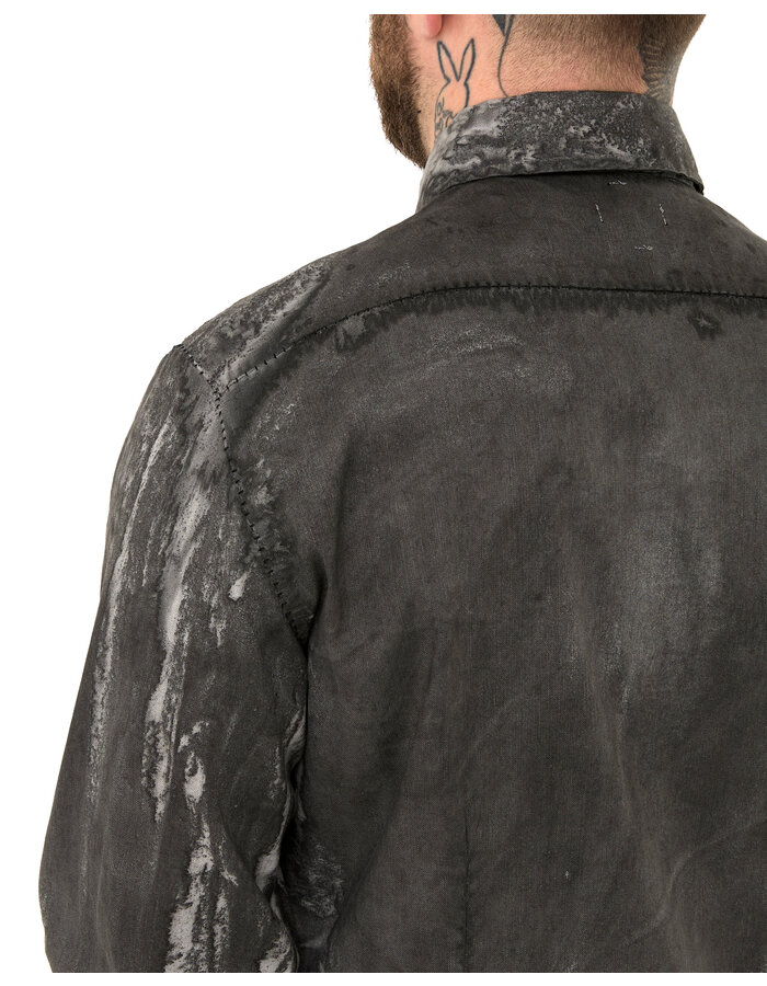 MD75 SALT DYE SNAP FRONT LINEN SHIRT