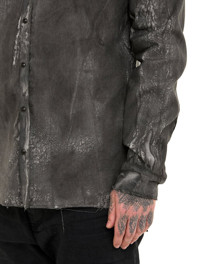 MD75 SALT DYE SNAP FRONT LINEN SHIRT