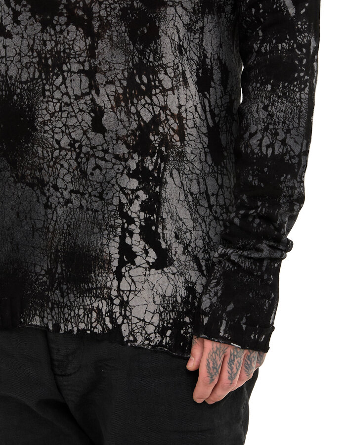 MD75 "BLACK HEART" MARBLE HAND DYE LIGHT KNIT LONGSLEEVE