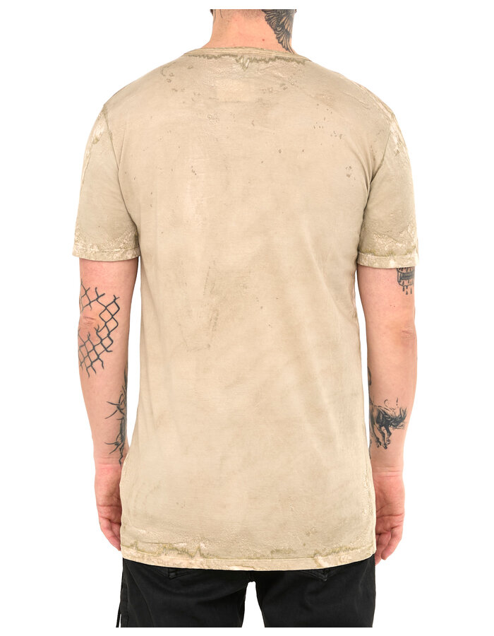 MD75 SALT DYE OFF CENTER HENLEY T-SHIRT