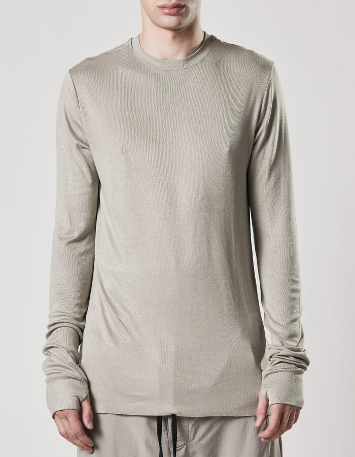 THOM KROM STRETCH VISCOSE FITTED LONGSLEEVE - MOONBEAM