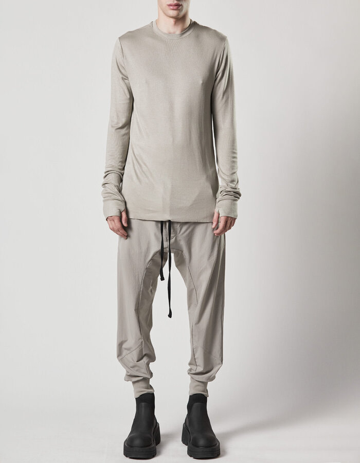 THOM KROM STRETCH VISCOSE FITTED LONGSLEEVE - MOONBEAM