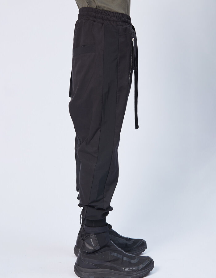 THOM KROM HYPER STRETCH NYLON CONTRAST PANEL JOGGER - BLACK