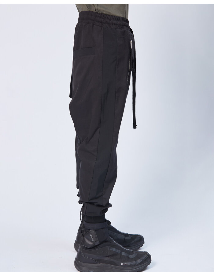 THOM KROM HYPER STRETCH NYLON CONTRAST PANEL JOGGER - BLACK