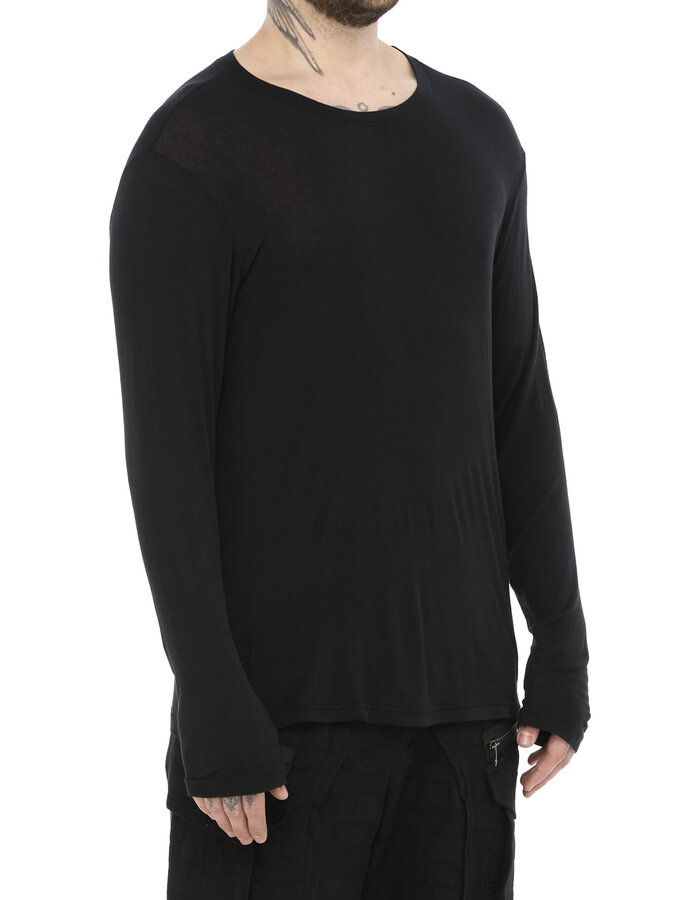 LA HAINE INSIDE US VISCOSE & SILK LONGSLEEVE - BLACK