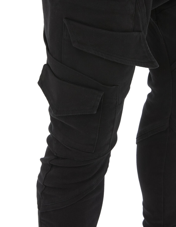 LA HAINE INSIDE US STRETCH COTTON DROP CROTCH FOLDED POCKET CARGO TROUSER