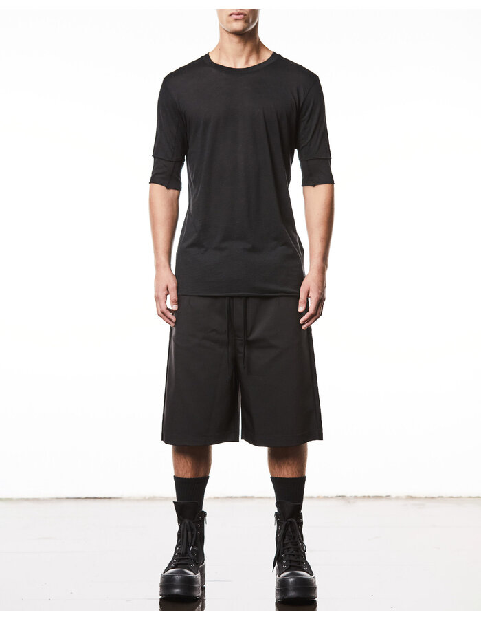 THOM KROM FITTED ULTRA-LIGHT COTTON "LAYERED" T-SHIRT