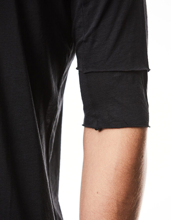 THOM KROM FITTED ULTRA-LIGHT COTTON "LAYERED" T-SHIRT
