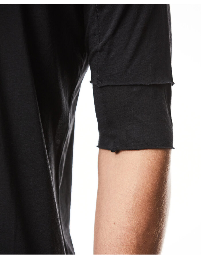 THOM KROM FITTED ULTRA-LIGHT COTTON "LAYERED" T-SHIRT
