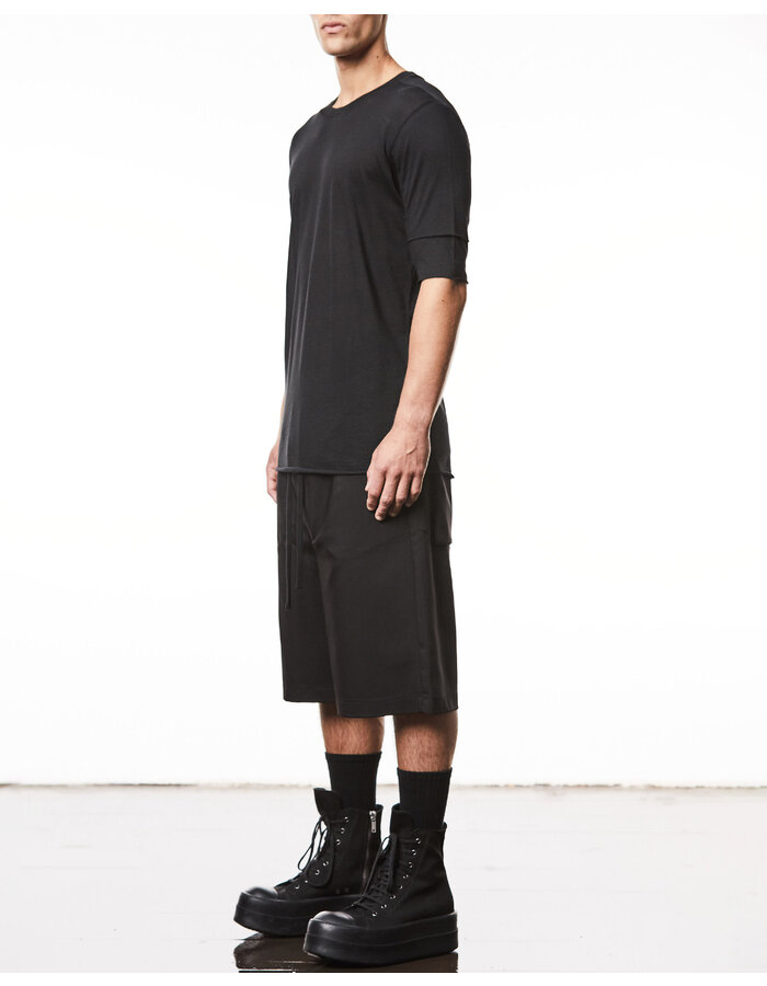 THOM KROM FITTED ULTRA-LIGHT COTTON "LAYERED" T-SHIRT