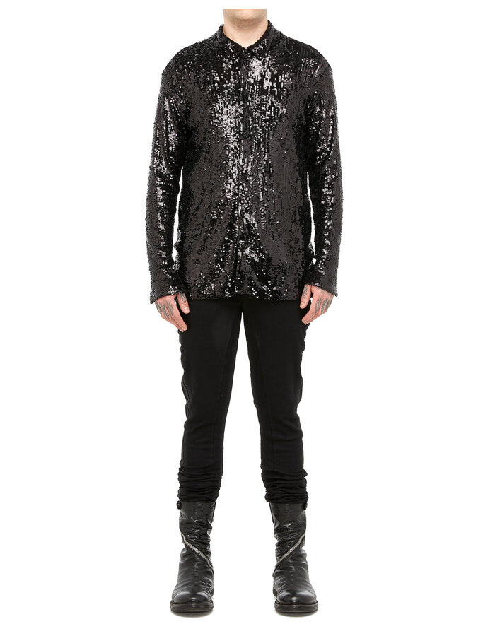 DAVIDS ROAD SEQUIN BUTTON DOWN SHIRT