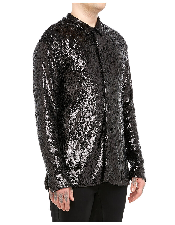 DAVIDS ROAD SEQUIN BUTTON DOWN SHIRT