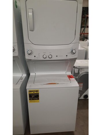 GE GE GUD27ESSMWW Stacked Laundry Center with 3.8-cu ft Washer and 5.9-cu ft Dryer
