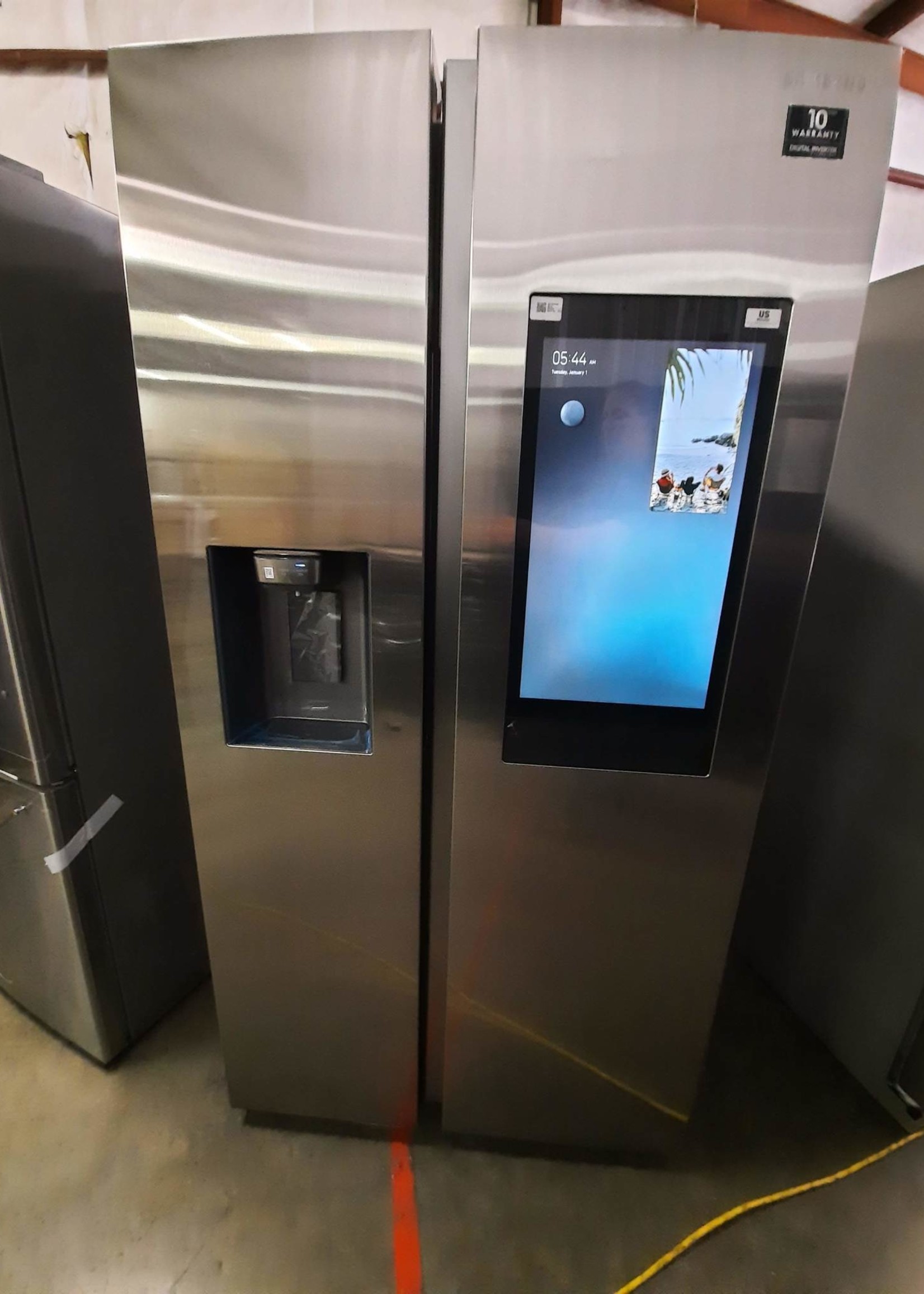 *Samsung RS22T5561SR 21.5 cu. ft. Family Hub Side by Side Smart Refrigerator in Fingerprint Resistant Stainless Steel, Counter Depth