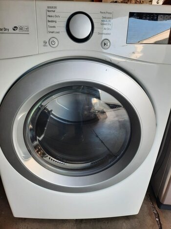 LG LG DLE3500W 7.4-cu ft Stackable Electric Dryer (White) ENERGY STAR, DLE3500W