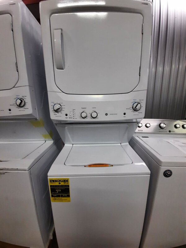 GE *GE GUD27ESSMWW  27 Inch  Stacked Laundry Center with 3.8-cu ft Washer and 5.9-cu ft Dryer