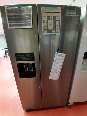 Kitchenaid *KRSF705HPS    24.8-cu ft Side-By-Side Refrigerator with Exterior Ice and Water and PRINTSHIELD Finish- Stainless Steel