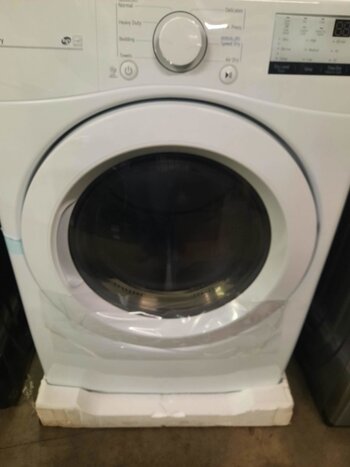 LG LG DLE3400W  with Pedestal!   7.4 cu. ft. Smart White Electric Vented Dryer with Sensor Dry