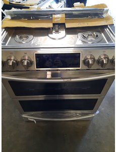 Samsung Samsung Ny58j9850ws Flex Duo Standard 5 Burners 2 4 Cu Ft 3 3 Cu Ft Self Cleaning Double Oven Convection Dual Fuel Range Stainless Steel Common 30 In Actual 25 In Fanning S Appliances