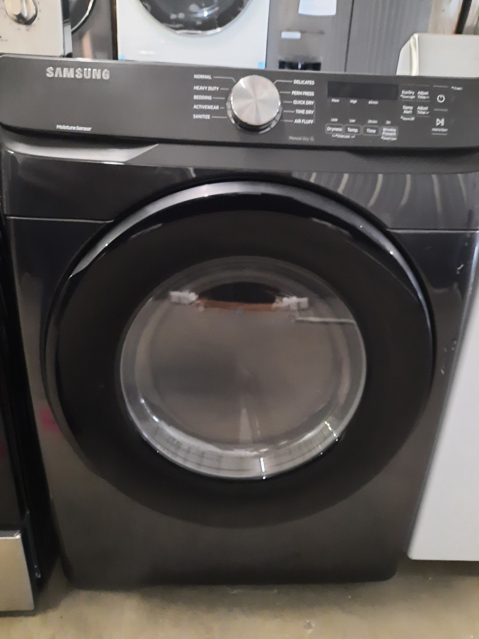 Samsung *DVE45T6000V 7.5 cu. ft. 10-Cycle Front Load Electric Dryer with Sensor Dry - Fingerprint Resistant Black Stainless