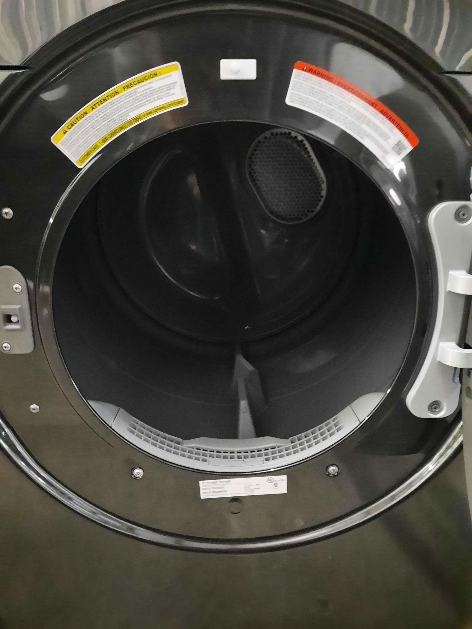 Samsung *DVE45T6000V 7.5 cu. ft. 10-Cycle Front Load Electric Dryer with Sensor Dry - Fingerprint Resistant Black Stainless