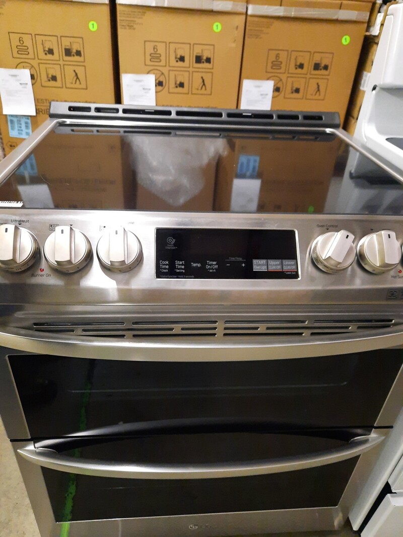 LG LG  LTE4815ST  7.3 Cu. Ft. Self-Clean Slide-In Double Oven Electric Smart Wi-Fi Range with ProBake Convection - Stainless steel