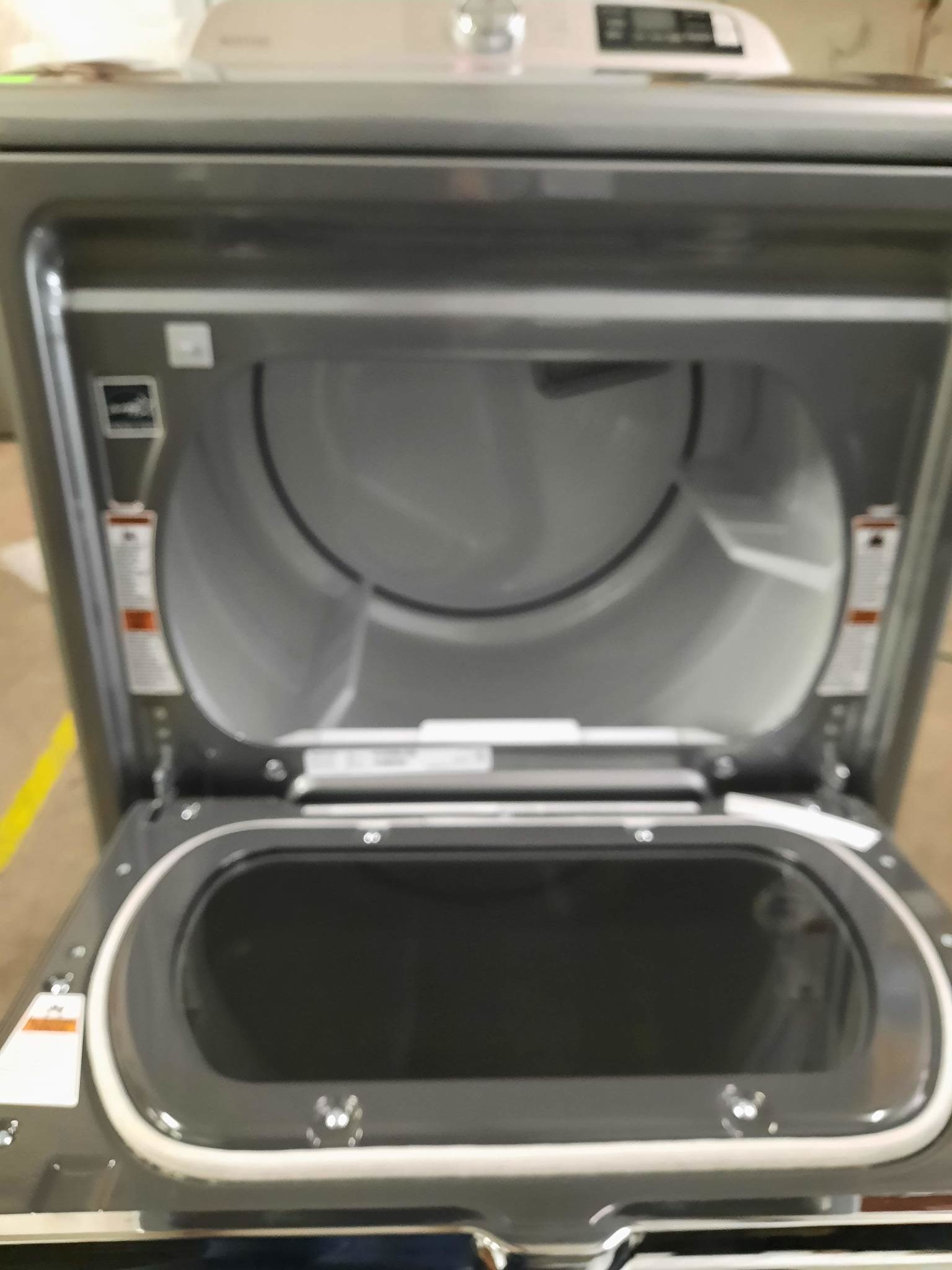 Maytag *MED7230HC 7.4 cu. ft. 240-Volt Smart Capable Metallic Slate Electric Vented Dryer with Hamper Door and Steam, ENERGY STAR