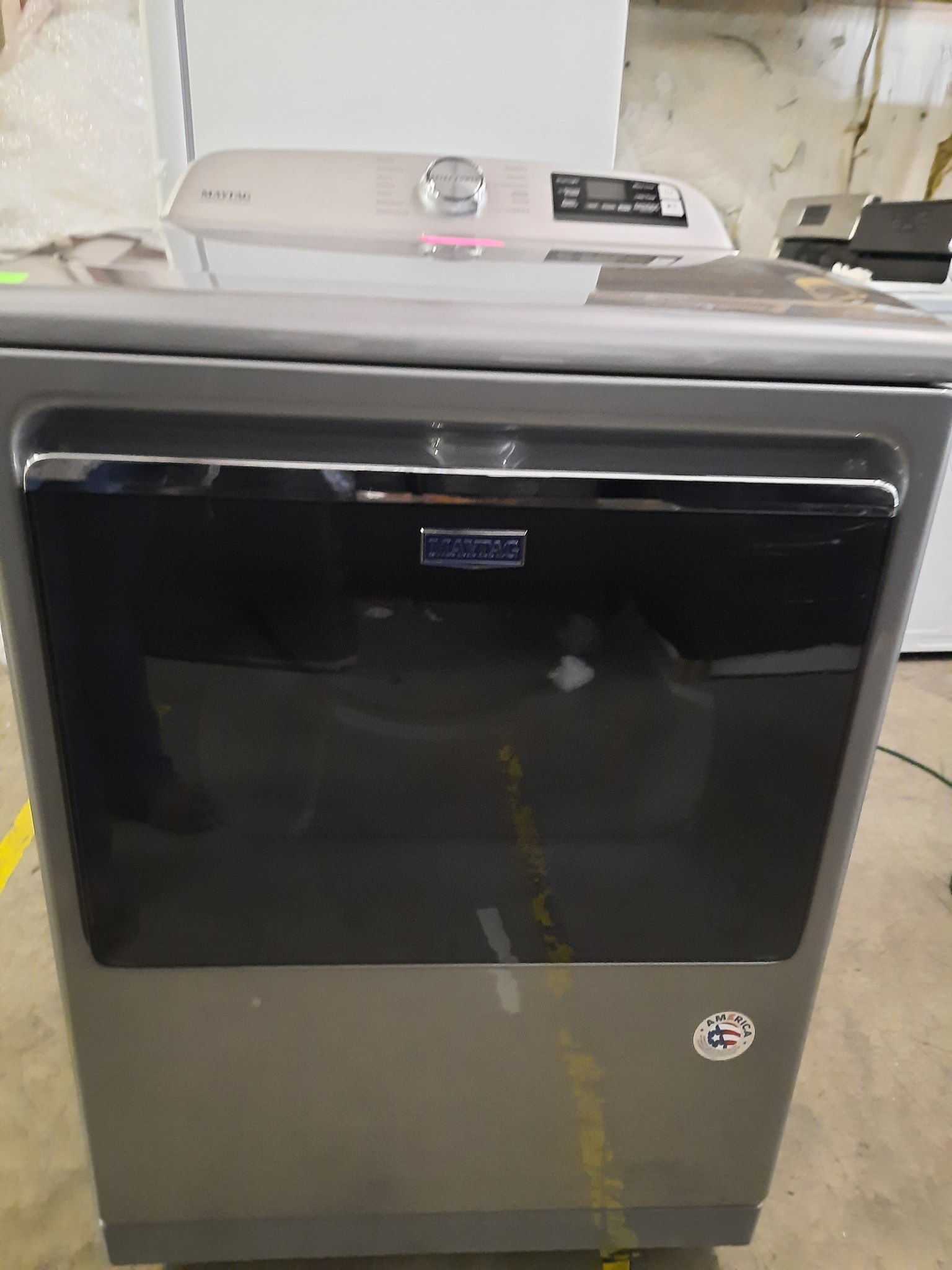 Maytag *MED7230HC 7.4 cu. ft. 240-Volt Smart Capable Metallic Slate Electric Vented Dryer with Hamper Door and Steam, ENERGY STAR