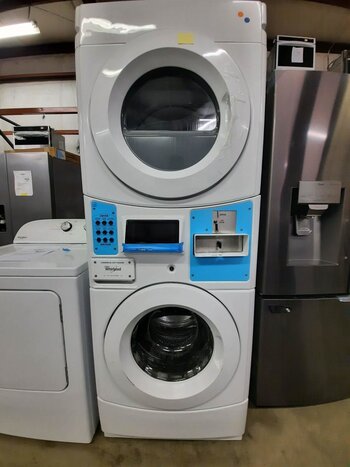 Whirlpool *CET9000GQ  White Commercial Laundry Center with 3.1 cu. ft. Washer and 6.7 cu. ft. 240-Volt Electric Vented Dryer Coin Operated