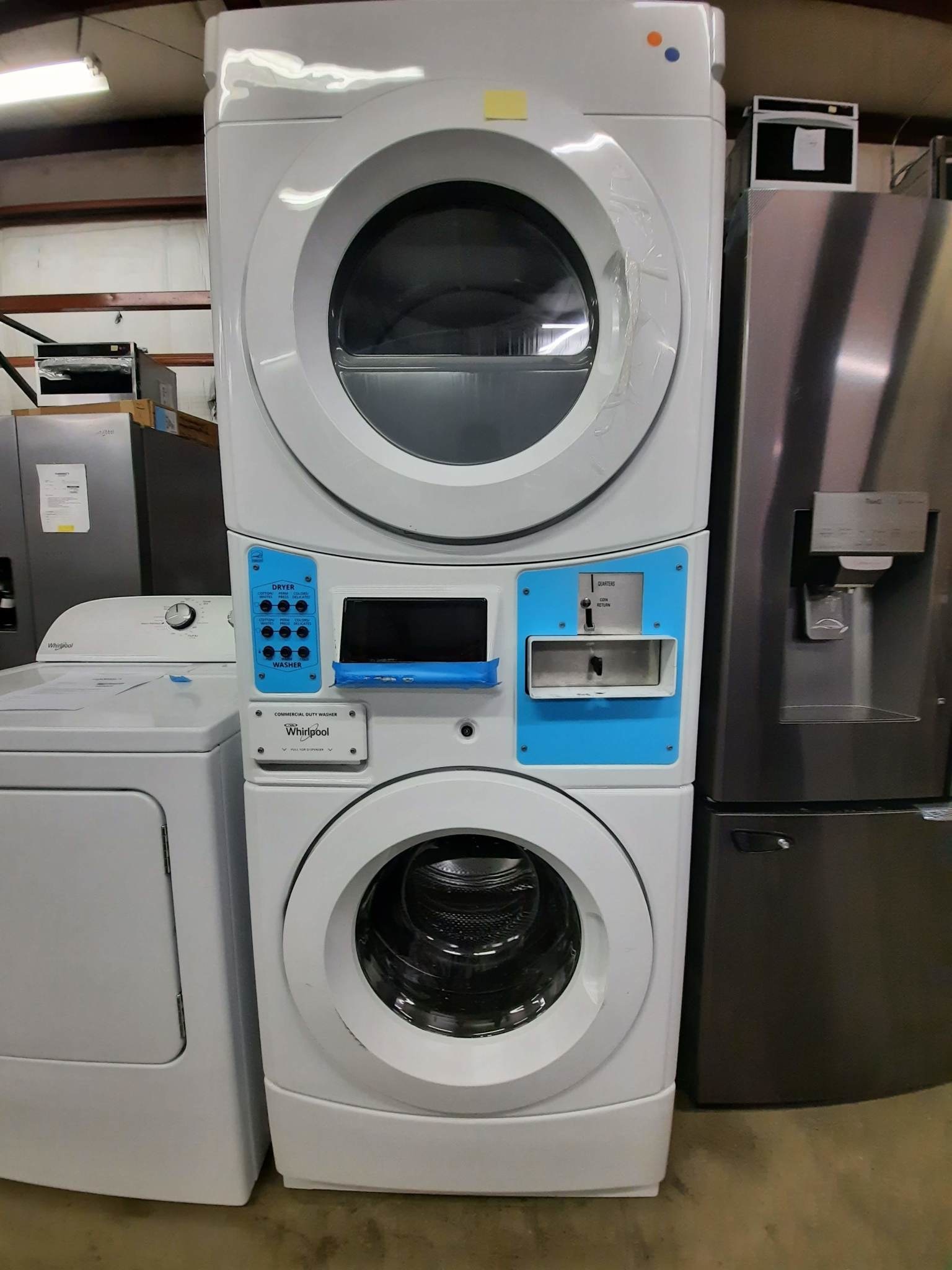 Whirlpool *CET9000GQ  White Commercial Laundry Center with 3.1 cu. ft. Washer and 6.7 cu. ft. 240-Volt Electric Vented Dryer Coin Operated
