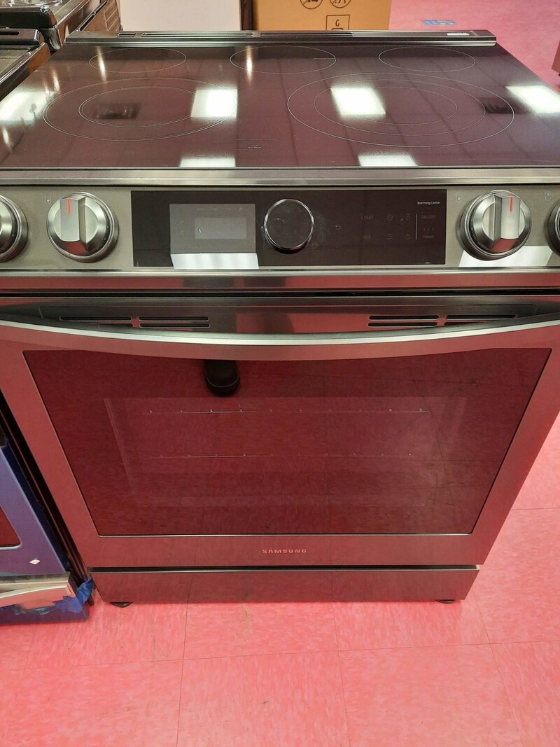 Samsung *NE63T8711SG /AA  6.3 cu. ft. Front Control Slide-in Electric Convection Range with Smart Dial, Air Fry & Wi-Fi - Fingerprint Resistant Black Stainless Steel