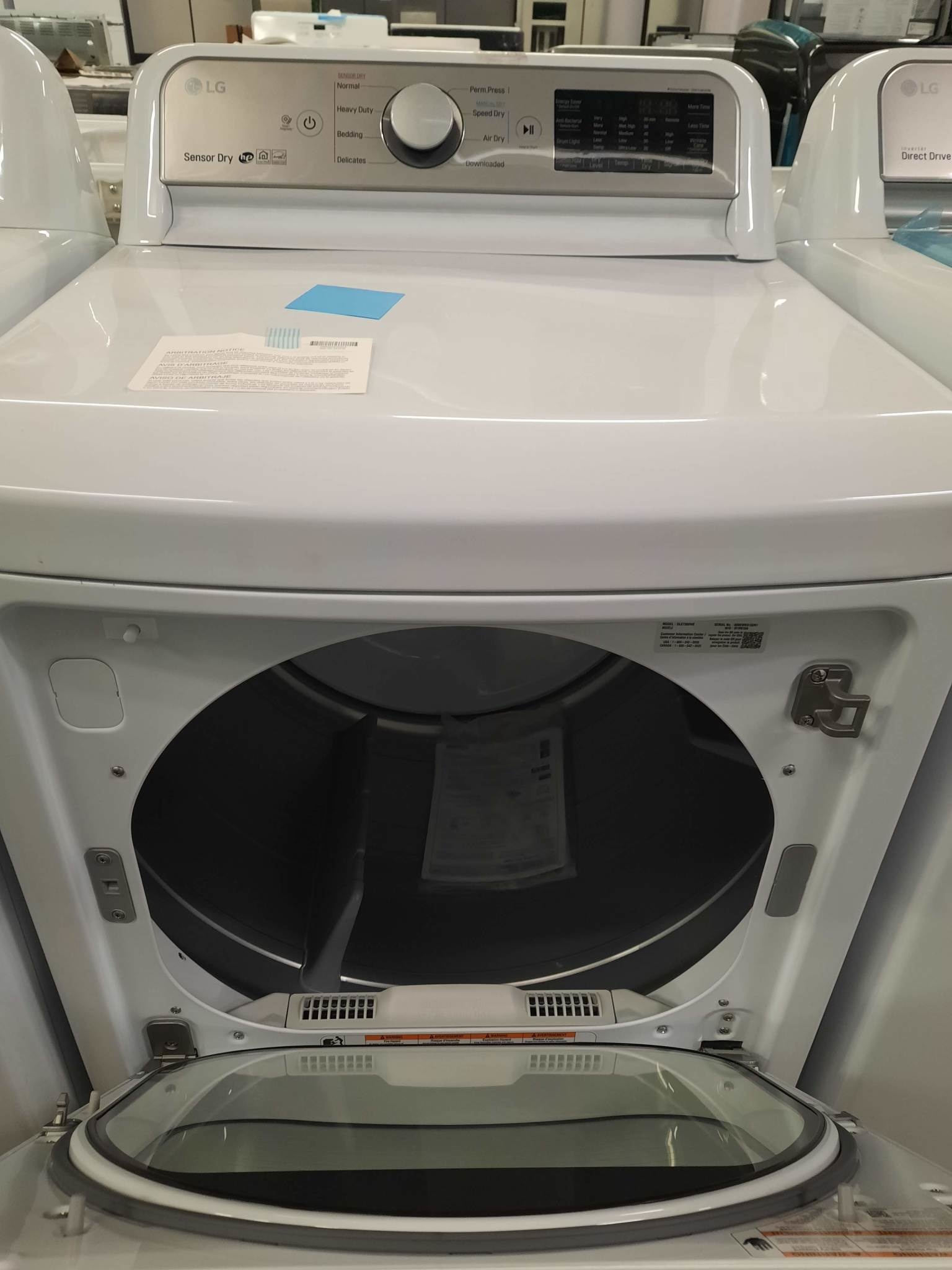 LG LG DLE7300WE 7.3 cu. ft. Ultra Large Smart Front Load Electric Vented Dryer with EasyLoad Door and Sensor Dry in White,