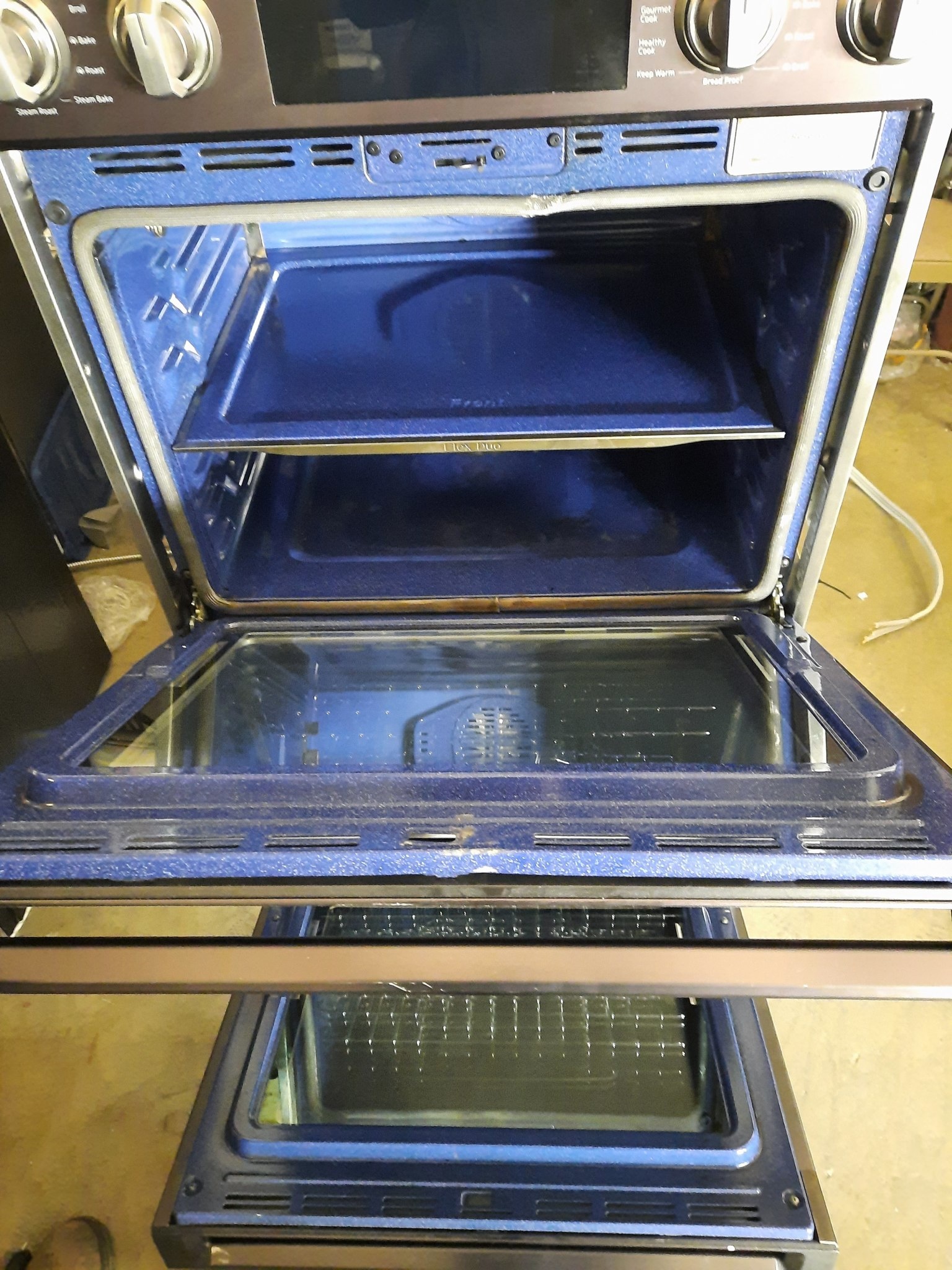 Samsung *NV51K7770DG/AA     30 in. Double Electric Wall Oven with Steam Cook, Flex Duo and Dual Convection in Fingerprint Resistant Black Stainless