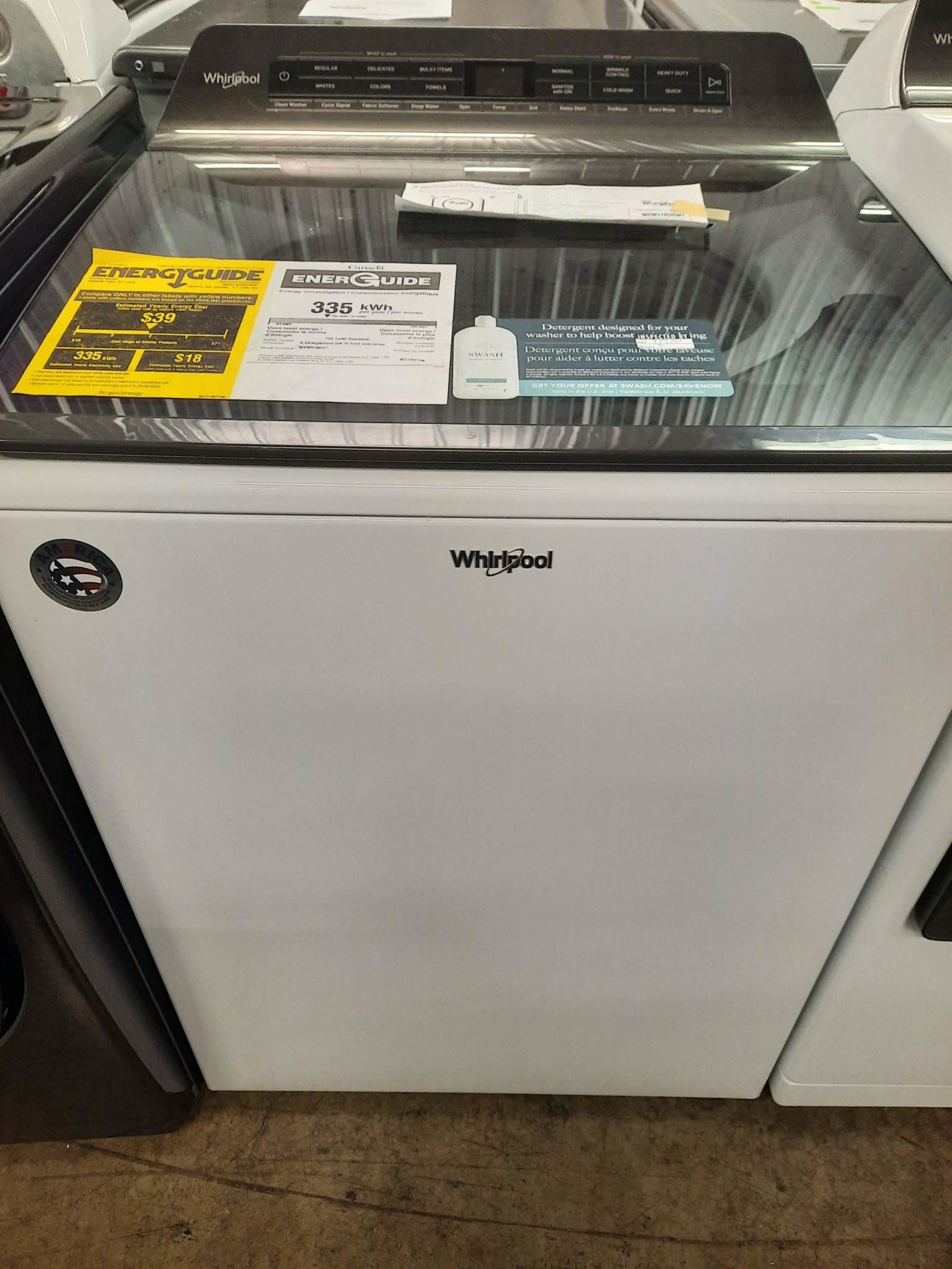 Whirlpool Whirlpool WTW5105HW   4.7 cu. ft. White Top Load Washing Machine with Built-in Water Faucet and Stain Brush