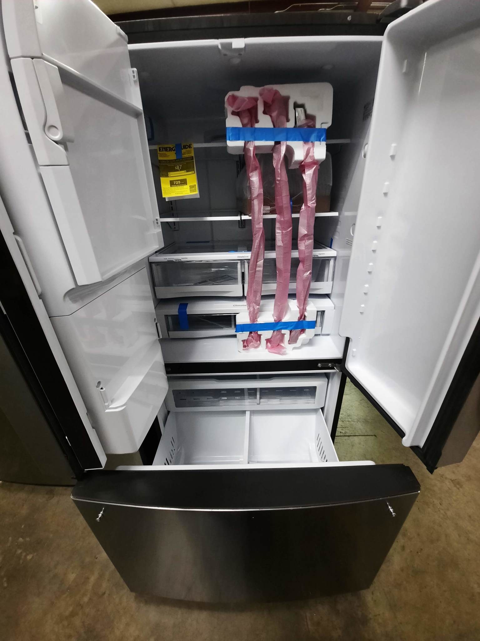 Ge Ge Gfe28gynfs 27 7 Cu Ft French Door Refrigerator In Fingerprint Resistant Stainless Steel Energy Star Fanning S Appliances